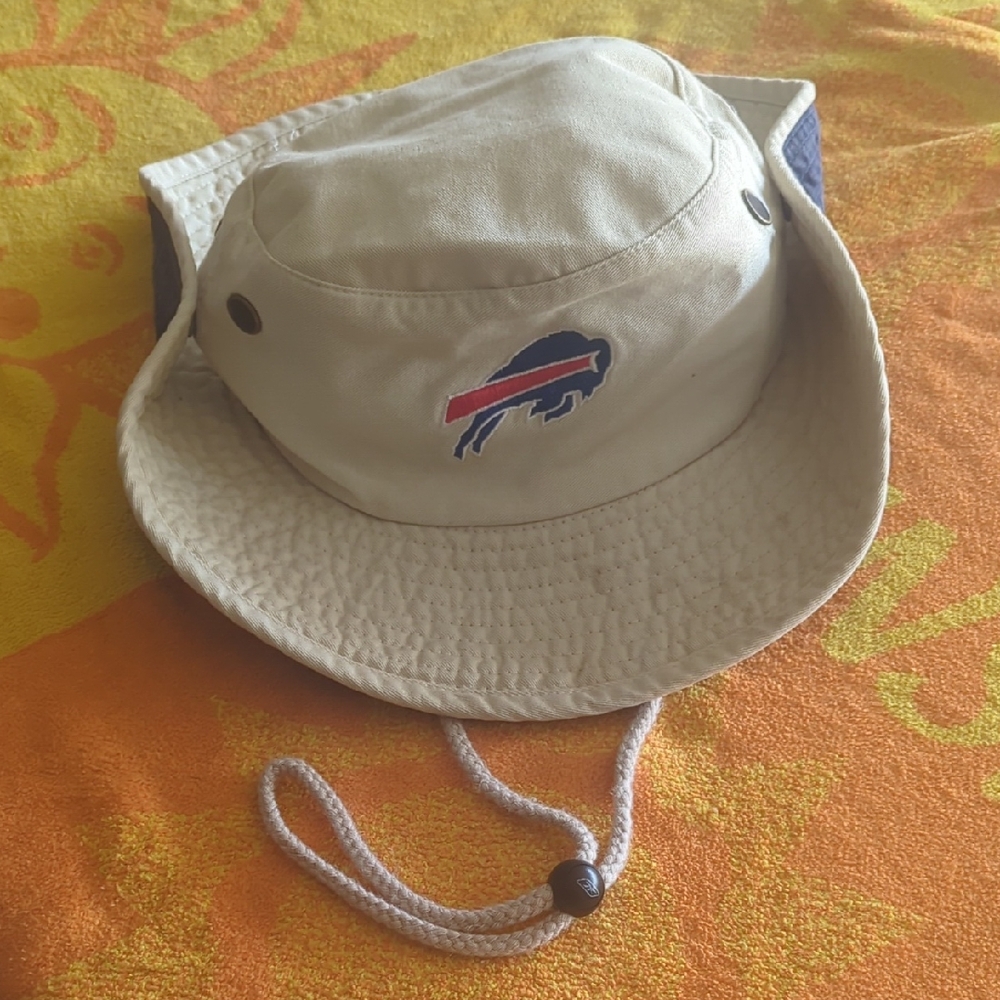 NFL Buffalo Bills Tan Bucket Hat with Embroidered Logo